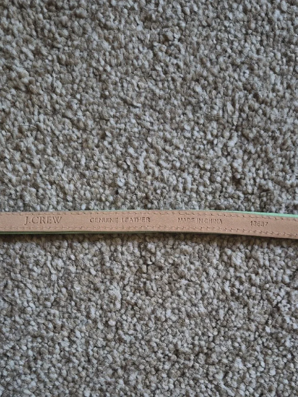 J. Crew Mint Green Slim Leather Belt with Gold Buckle Sz Small